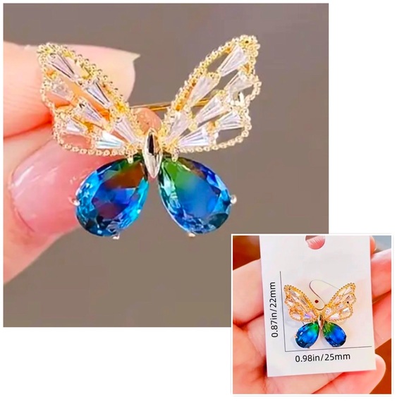 Jewelry - BLUE BUTTERFLY BROOCH